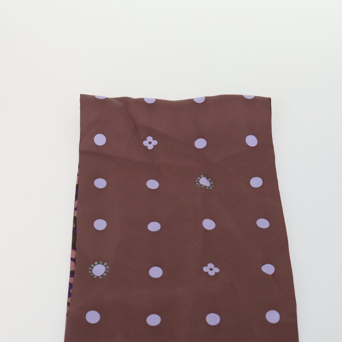 LOUIS VUITTON Leopard Pattern Scarf Silk Purple LV Auth ka2317V