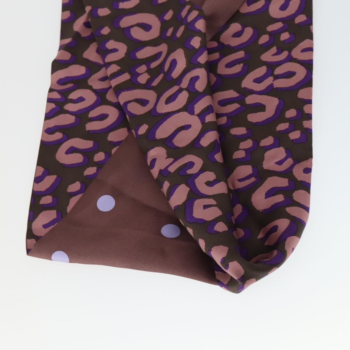 LOUIS VUITTON Leopard Pattern Scarf Silk Purple LV Auth ka2317V