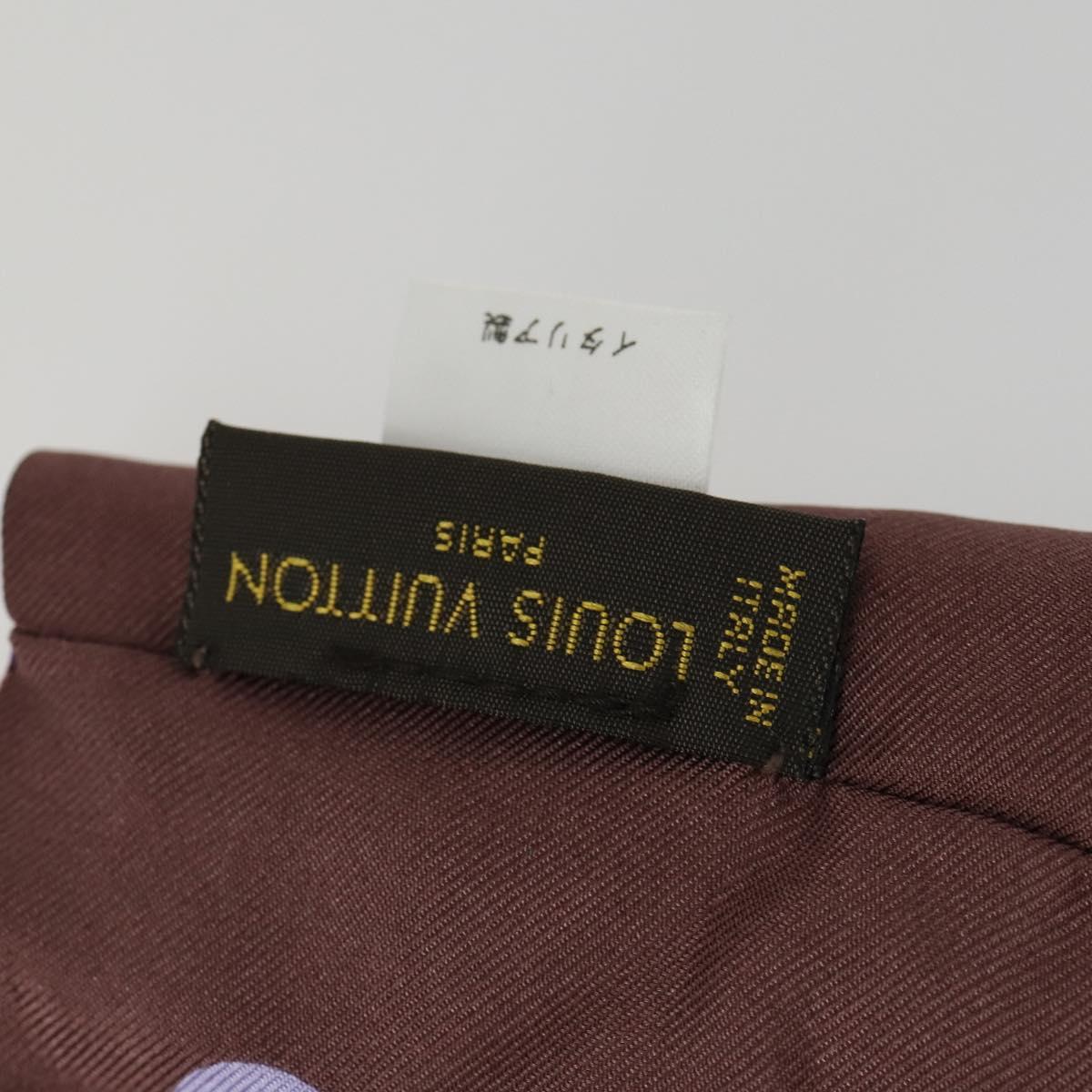 LOUIS VUITTON Leopard Pattern Scarf Silk Purple LV Auth ka2317V
