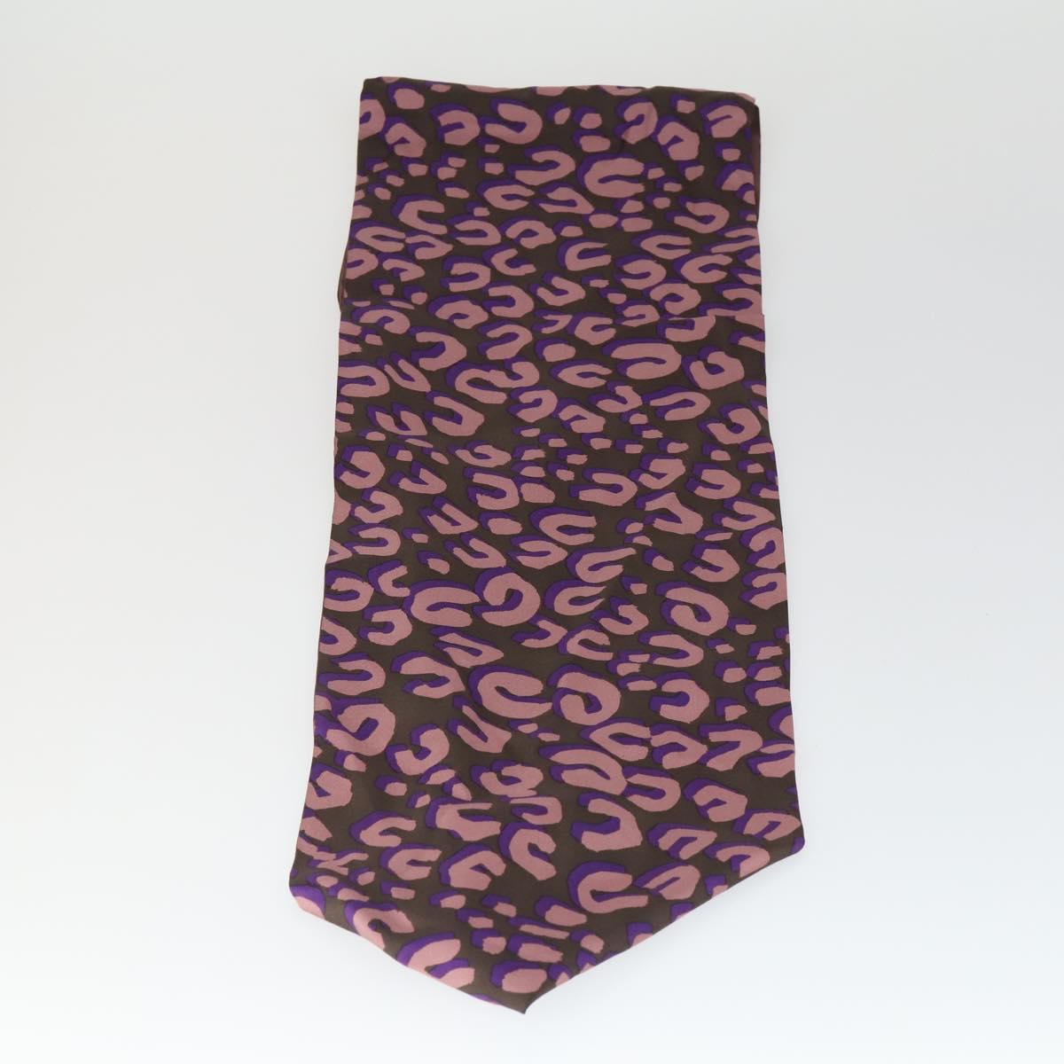 LOUIS VUITTON Leopard Pattern Scarf Silk Purple LV Auth ka2317V