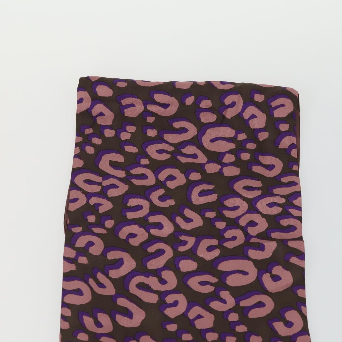 LOUIS VUITTON Leopard Pattern Scarf Silk Purple LV Auth ka2317V