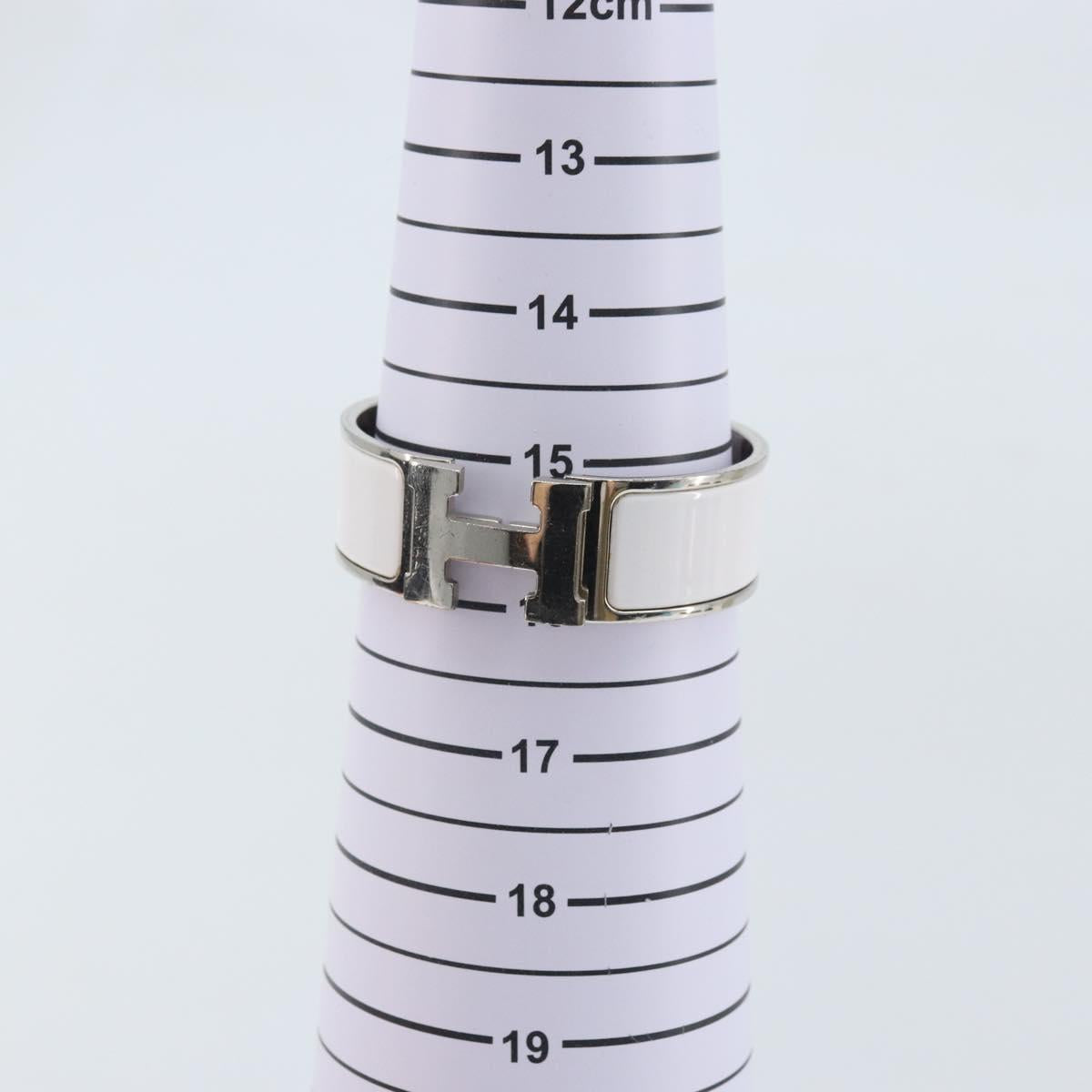HERMES Bangle Click Crack Bracelet metal White Auth ka2319M