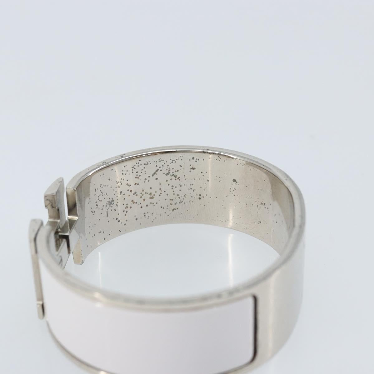 HERMES Bangle Click Crack Bracelet metal White Auth ka2319M
