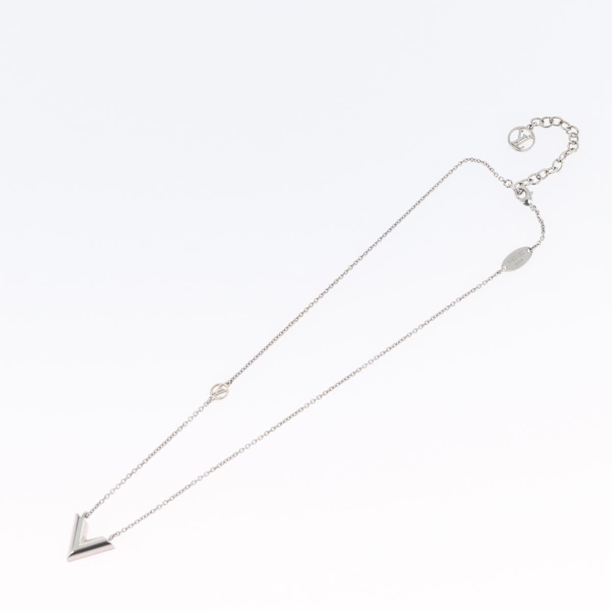 LOUIS VUITTON Essential V Necklace metal Pink M63182 LV Auth ka2321M