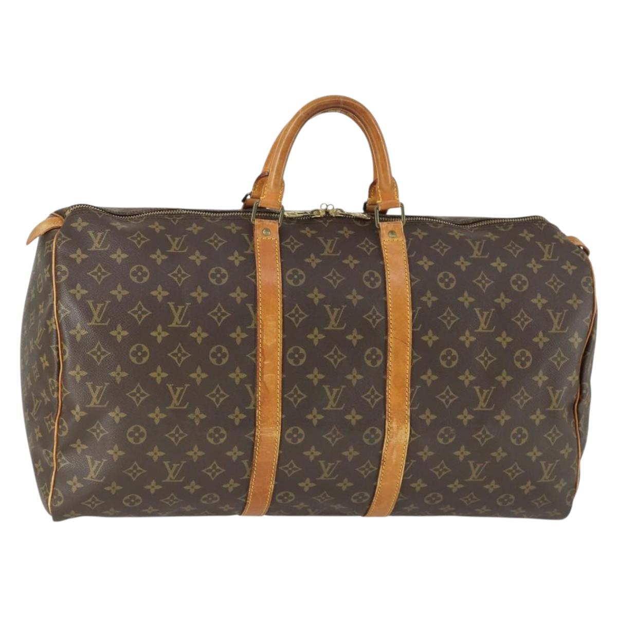 LOUIS VUITTON Monogram Keepall 55 Boston Bag M41424 LV Auth ka2325