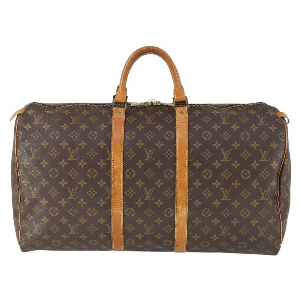 LOUIS VUITTON Monogram Keepall 55 Boston Bag M41424 LV Auth ka2325