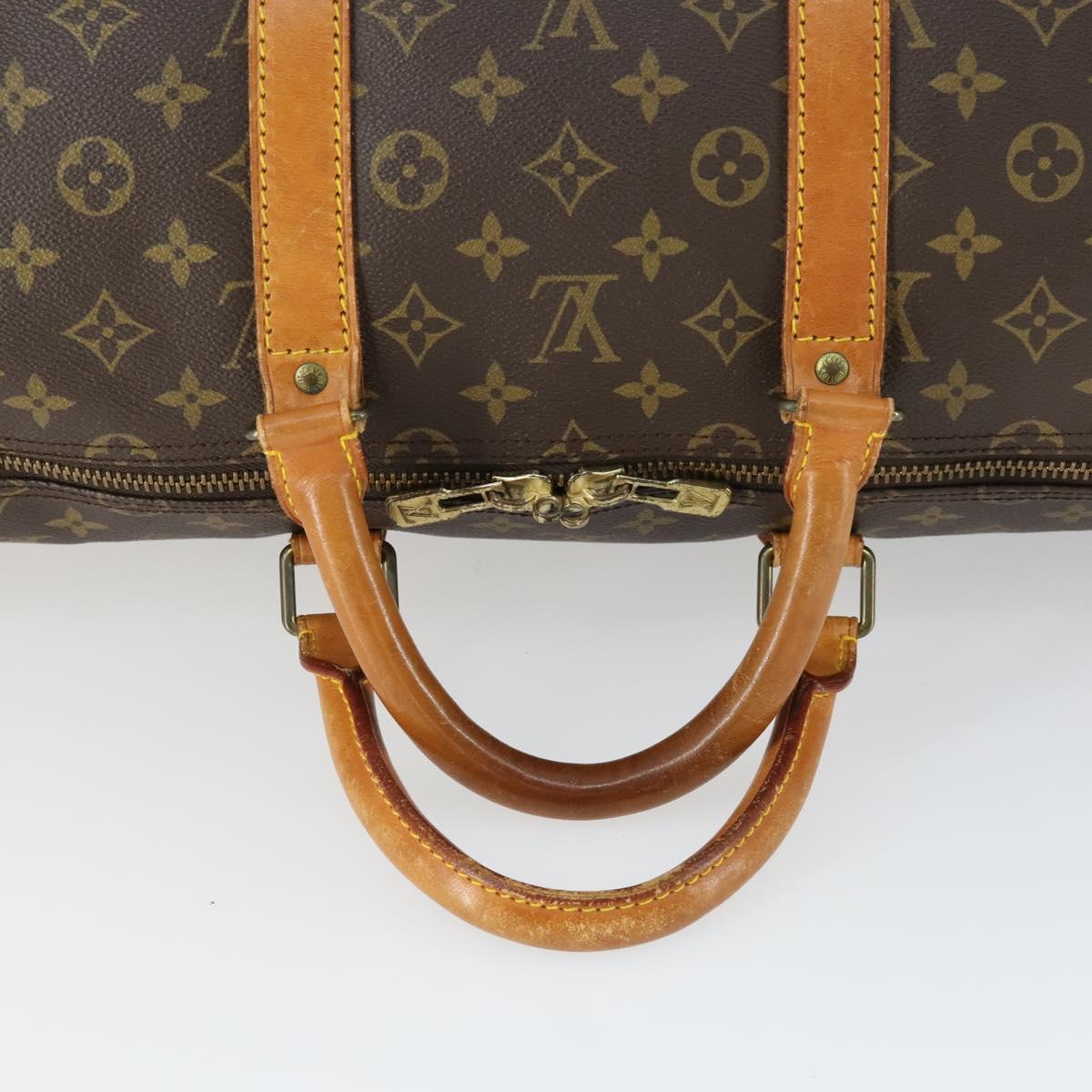 LOUIS VUITTON Monogram Keepall 55 Boston Bag M41424 LV Auth ka2325