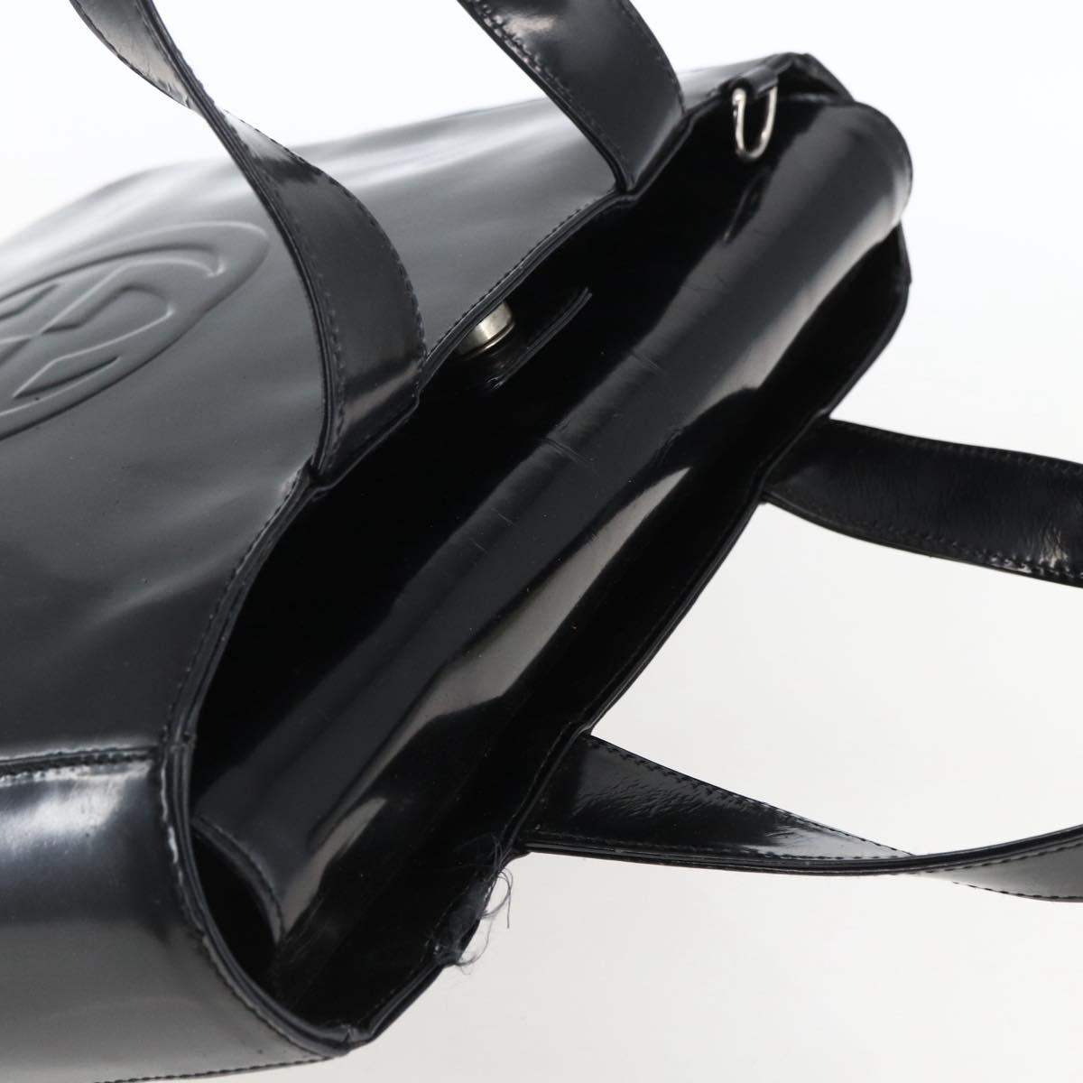 GUCCI Hand Bag Patent leather Black Silver 000 1013 0504 Auth ka2334