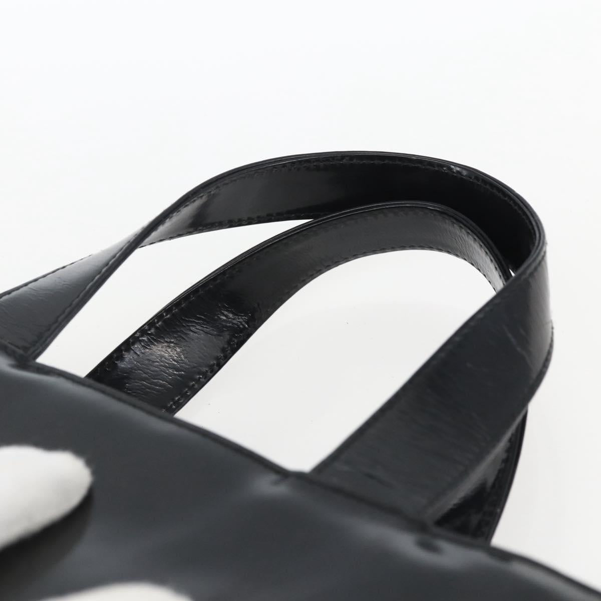 GUCCI Hand Bag Patent leather Black Silver 000 1013 0504 Auth ka2334