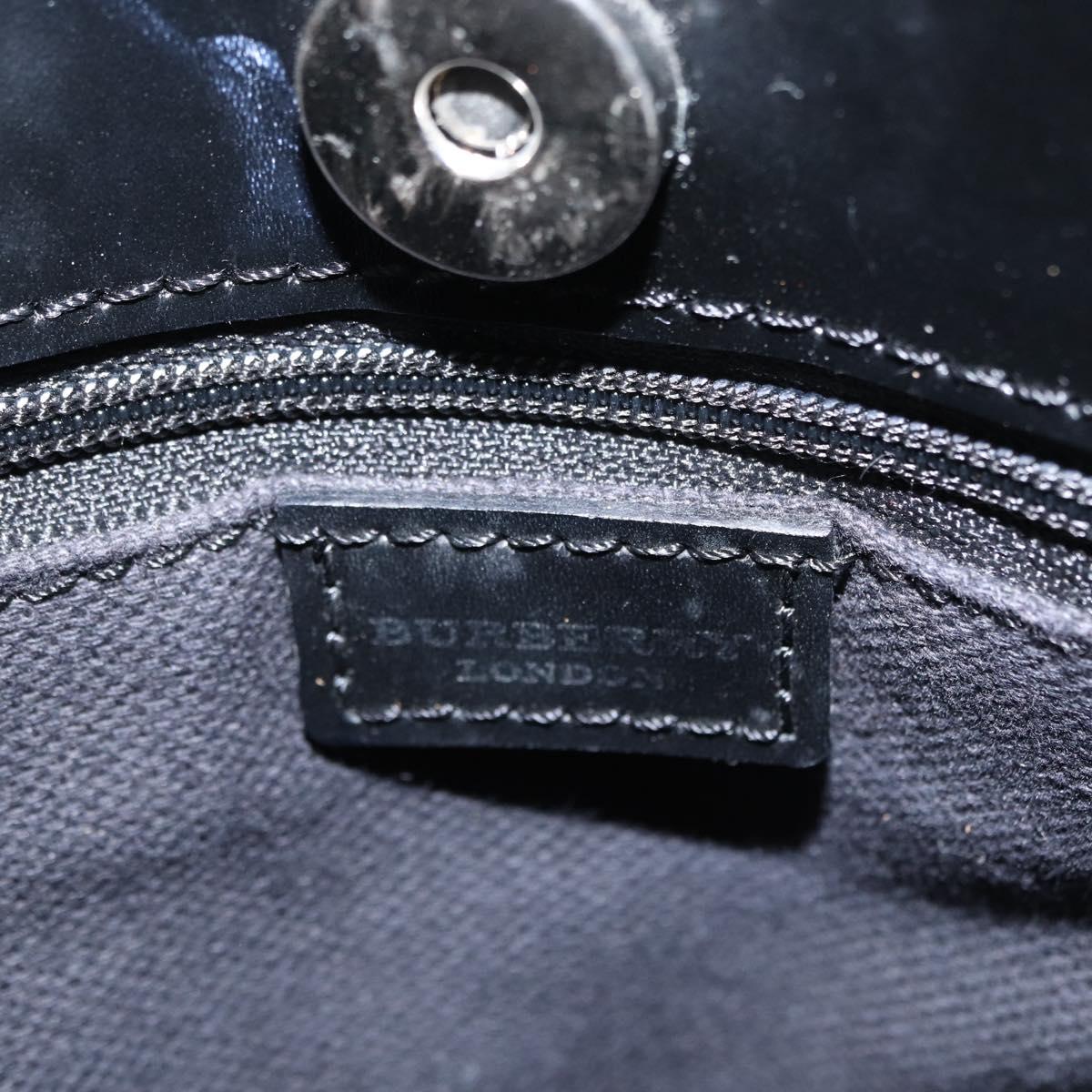 BURBERRY Nova Check Hand Bag PVC Beige Silver Auth ka234