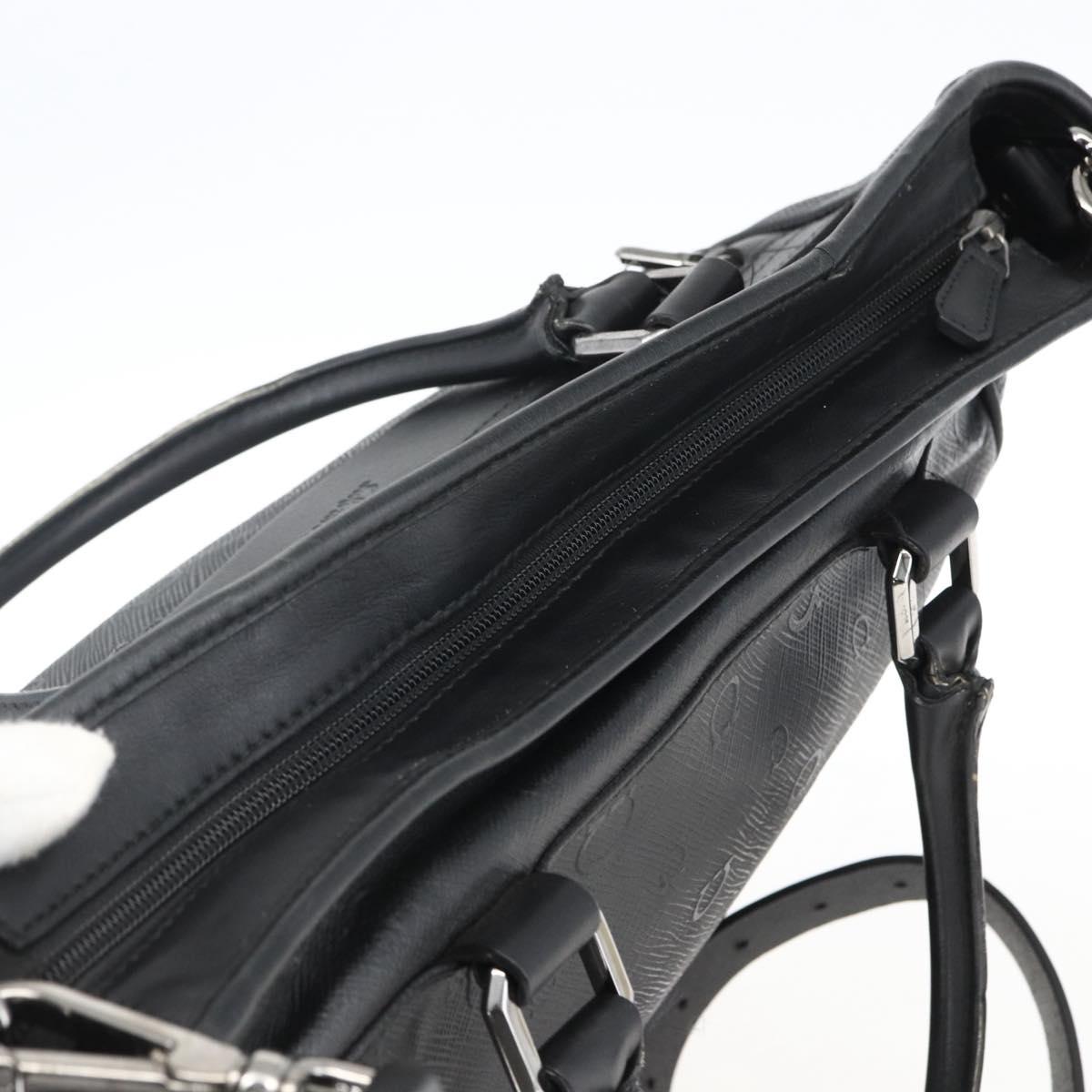 Salvatore Ferragamo Gancini Tote Bag Leather 2way Black Auth ka2346