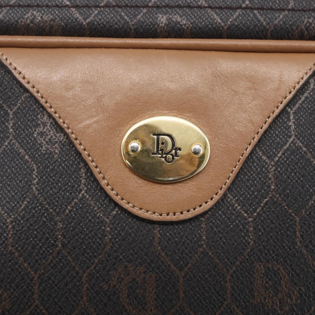 Christian Dior Honeycomb Canvas Shoulder Bag PVC Black Gold Auth ka235