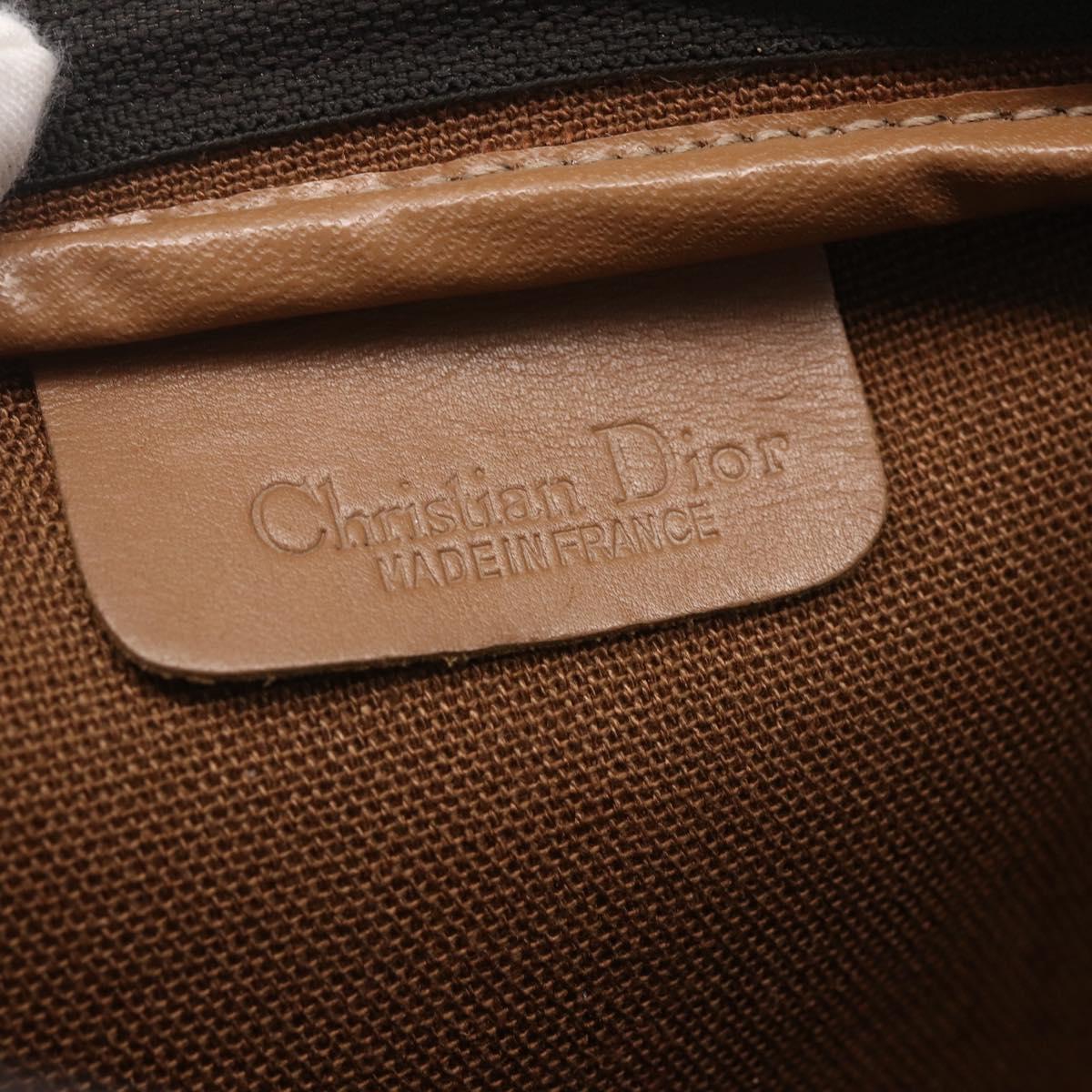 Christian Dior Honeycomb Canvas Shoulder Bag PVC Black Gold Auth ka235