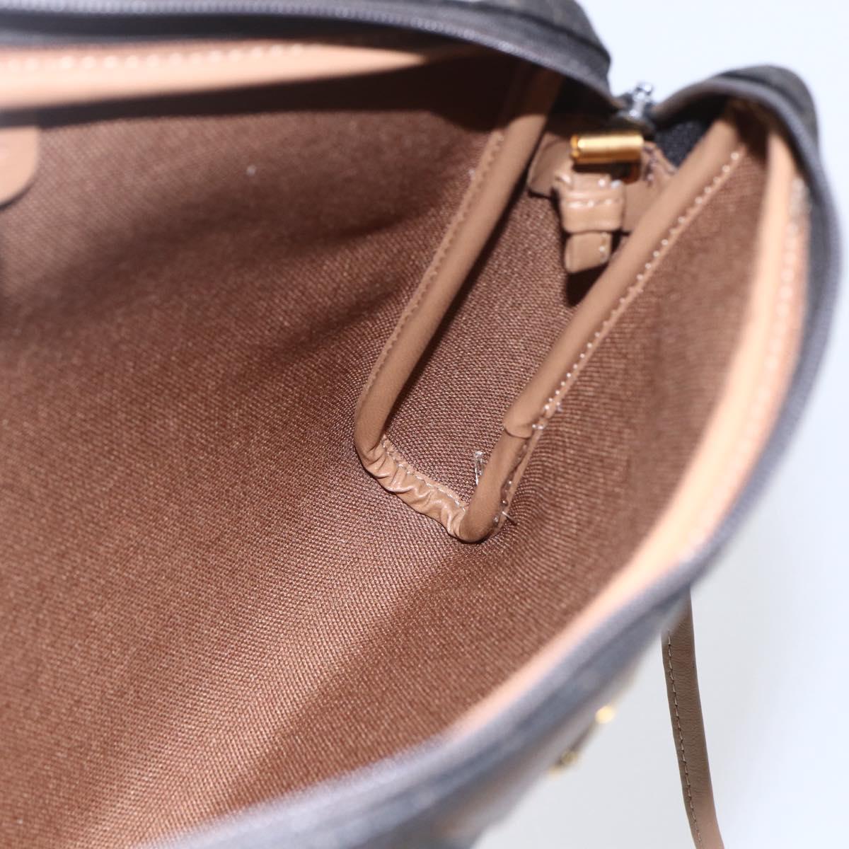 Christian Dior Honeycomb Canvas Shoulder Bag PVC Black Gold Auth ka235