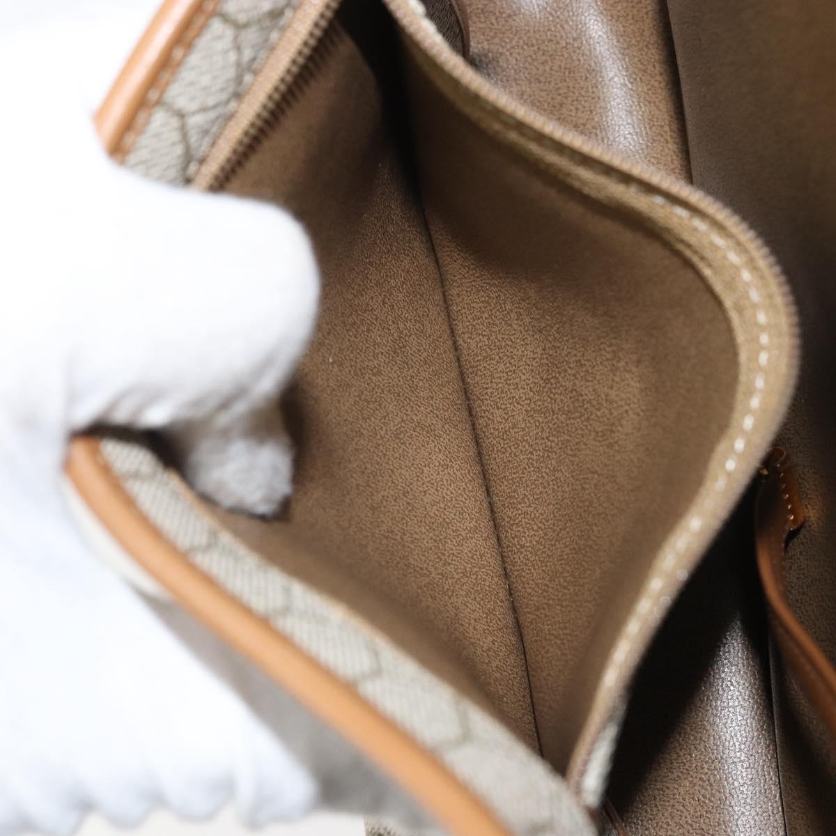 Christian Dior Honeycomb Canvas Shoulder Bag PVC Beige Gold Auth ka2352