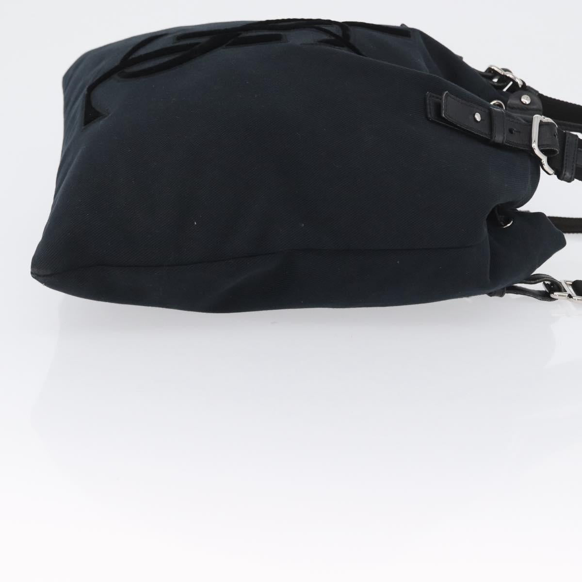 SAINT LAURENT Tote Bag Canvas Black Silver 121631 Auth ka2353