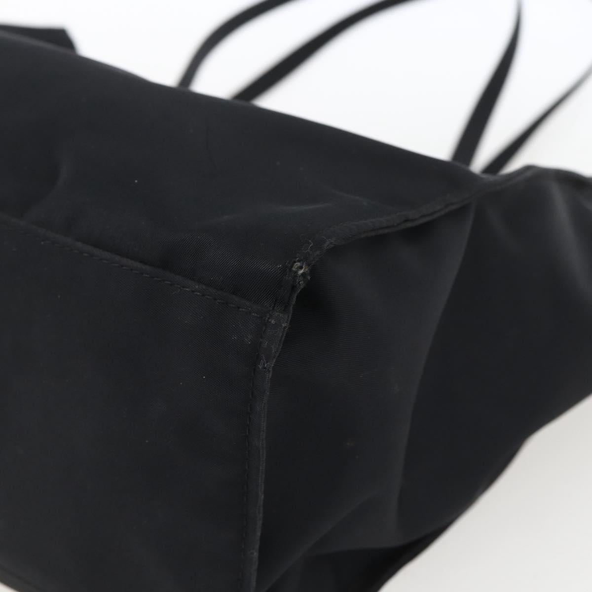 FENDI Tote Bag Nylon Black Silver Auth ka2357