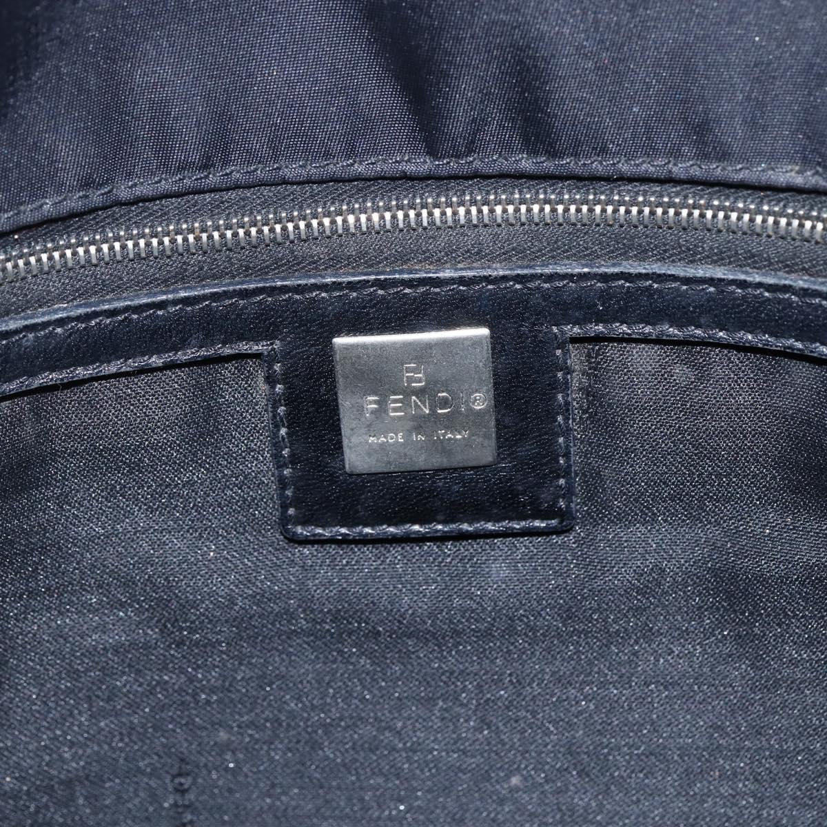 FENDI Tote Bag Nylon Black Silver Auth ka2357