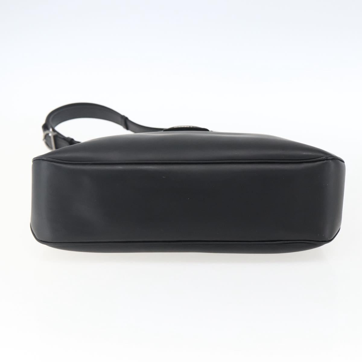 Salvatore Ferragamo Vala Shoulder Bag Leather Silver Black Auth ka2360