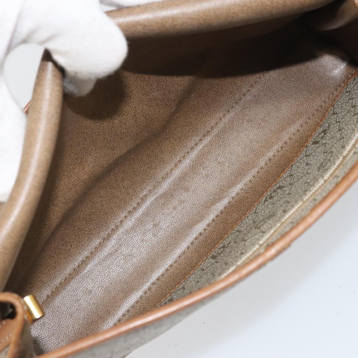 Christian Dior Honeycomb Canvas Shoulder Bag PVC Beige Gold Auth ka2361