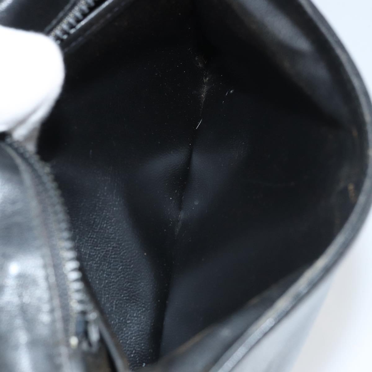 CELINE Macadam Canvas Shoulder Bag PVC Black Gold Auth ka2364