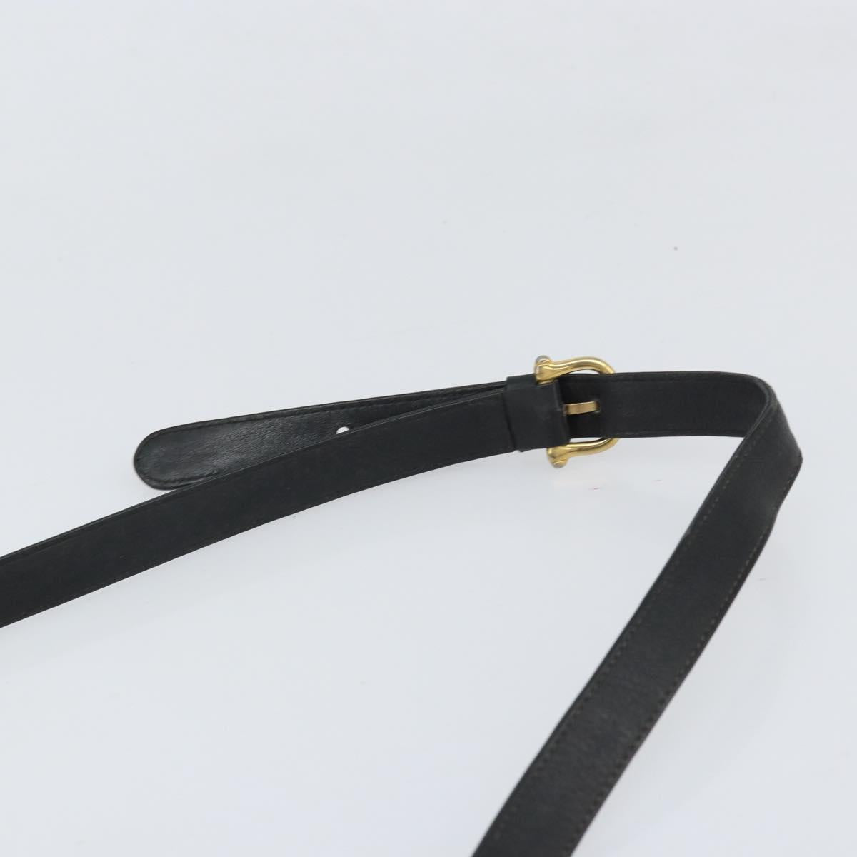 CELINE Macadam Canvas Shoulder Bag PVC Black Gold Auth ka2364