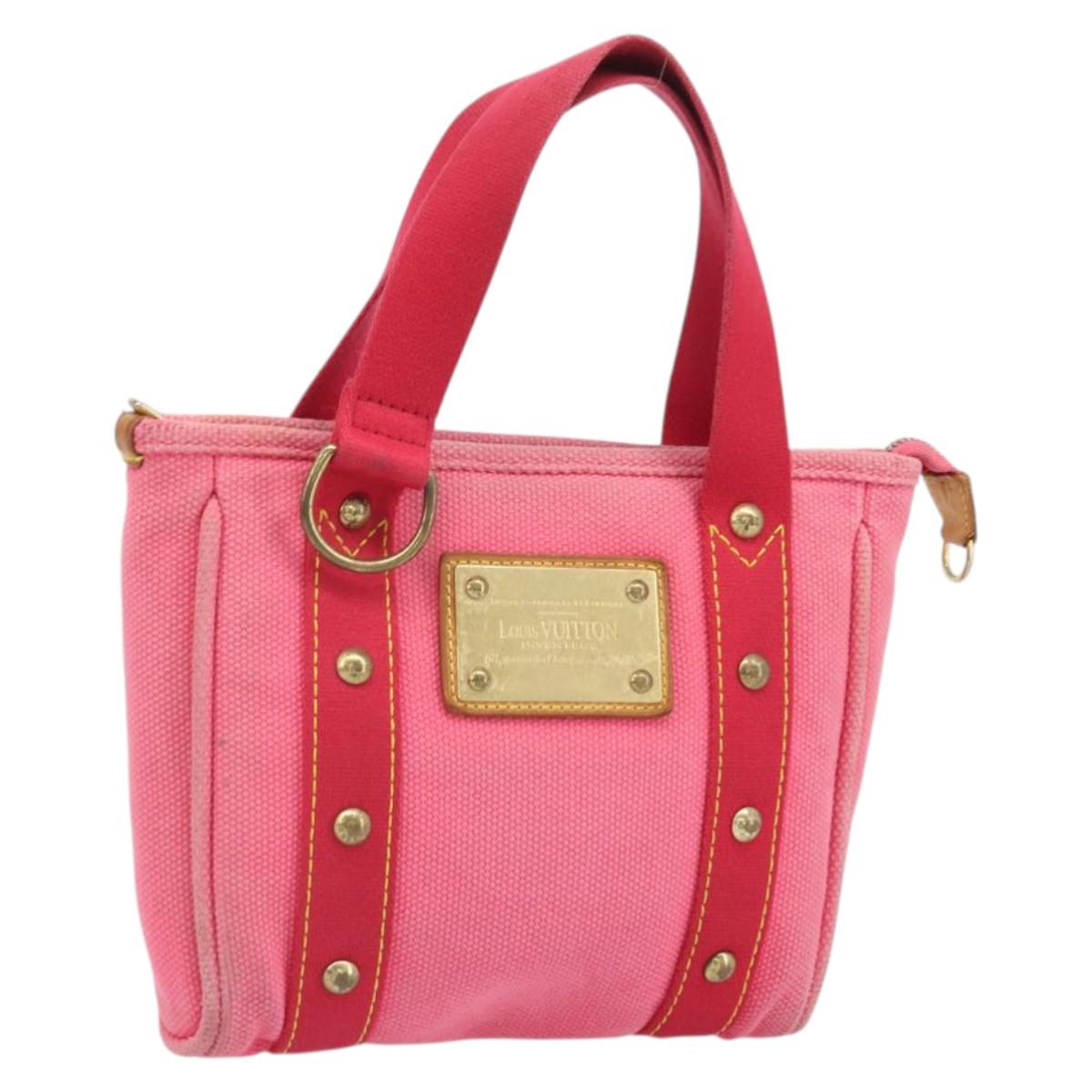 LOUIS VUITTON Antigua Cabas PM Hand Bag Rouge Pink M40088 LV Auth ka2366
