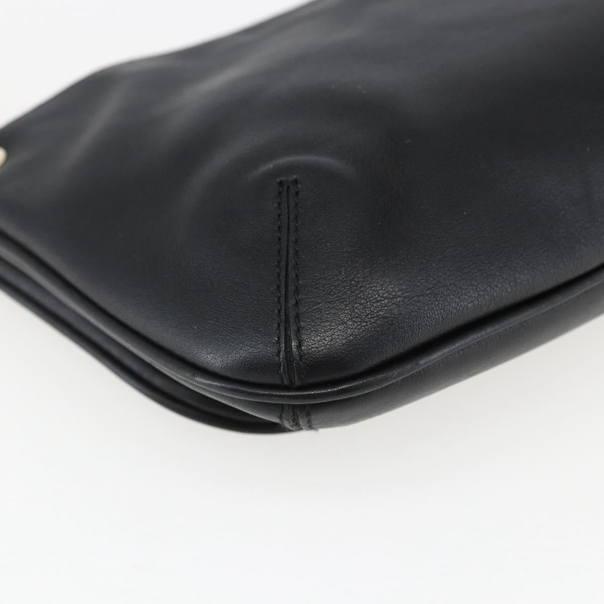 Salvatore Ferragamo Shoulder Bag Leather Gold Black Auth ka2367