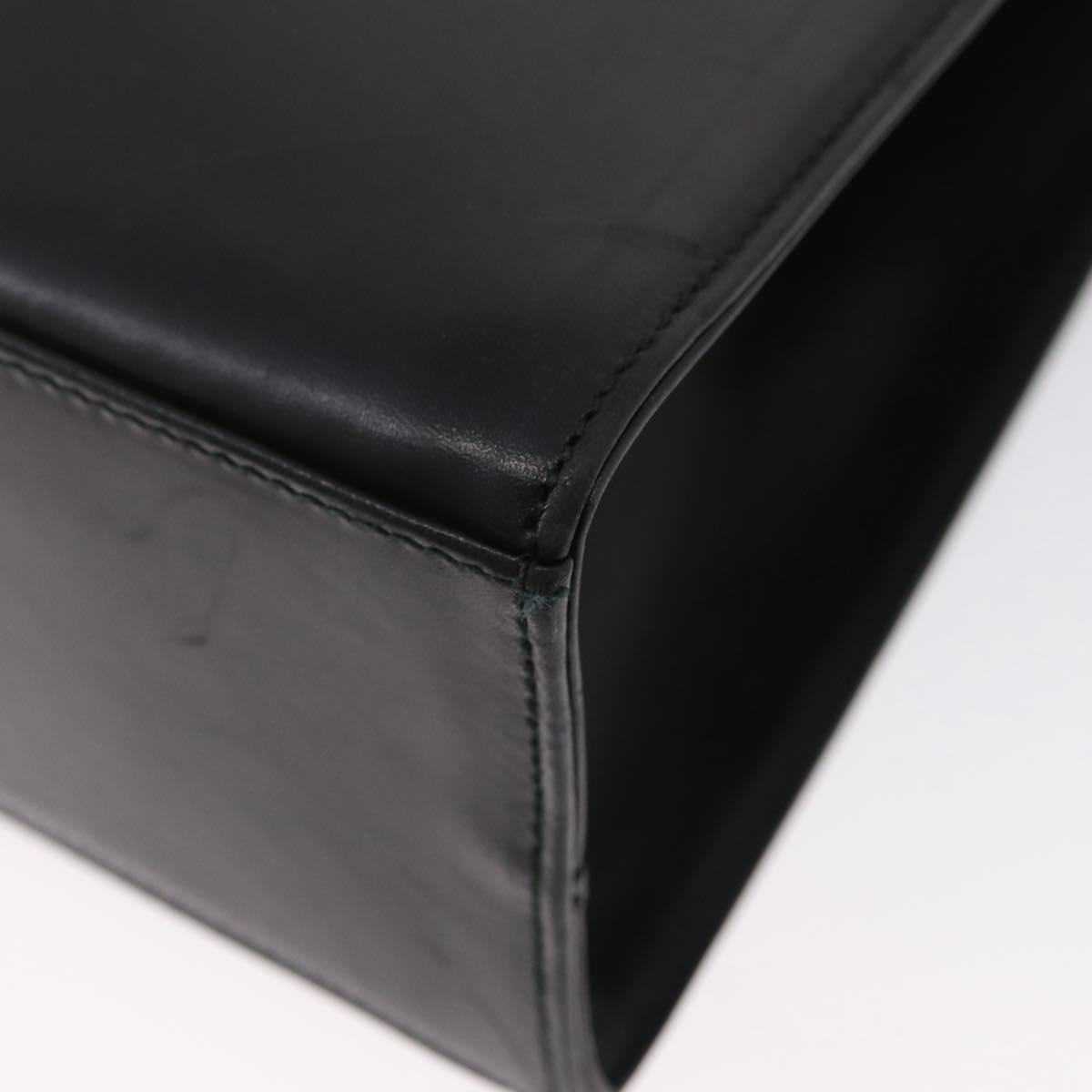 Salvatore Ferragamo Vara Ribbon Hand Bag Leather 2way Black Gold Auth ka2379