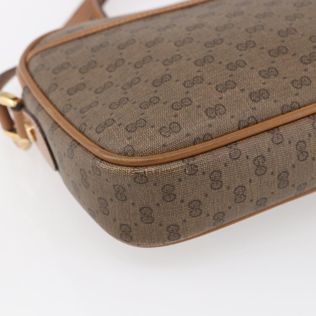 GUCCI Micro GG Supreme Shoulder Bag PVC Beige Gold 007 113 0095 Auth ka238