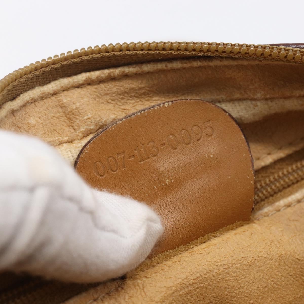 GUCCI Micro GG Supreme Shoulder Bag PVC Beige Gold 007 113 0095 Auth ka238