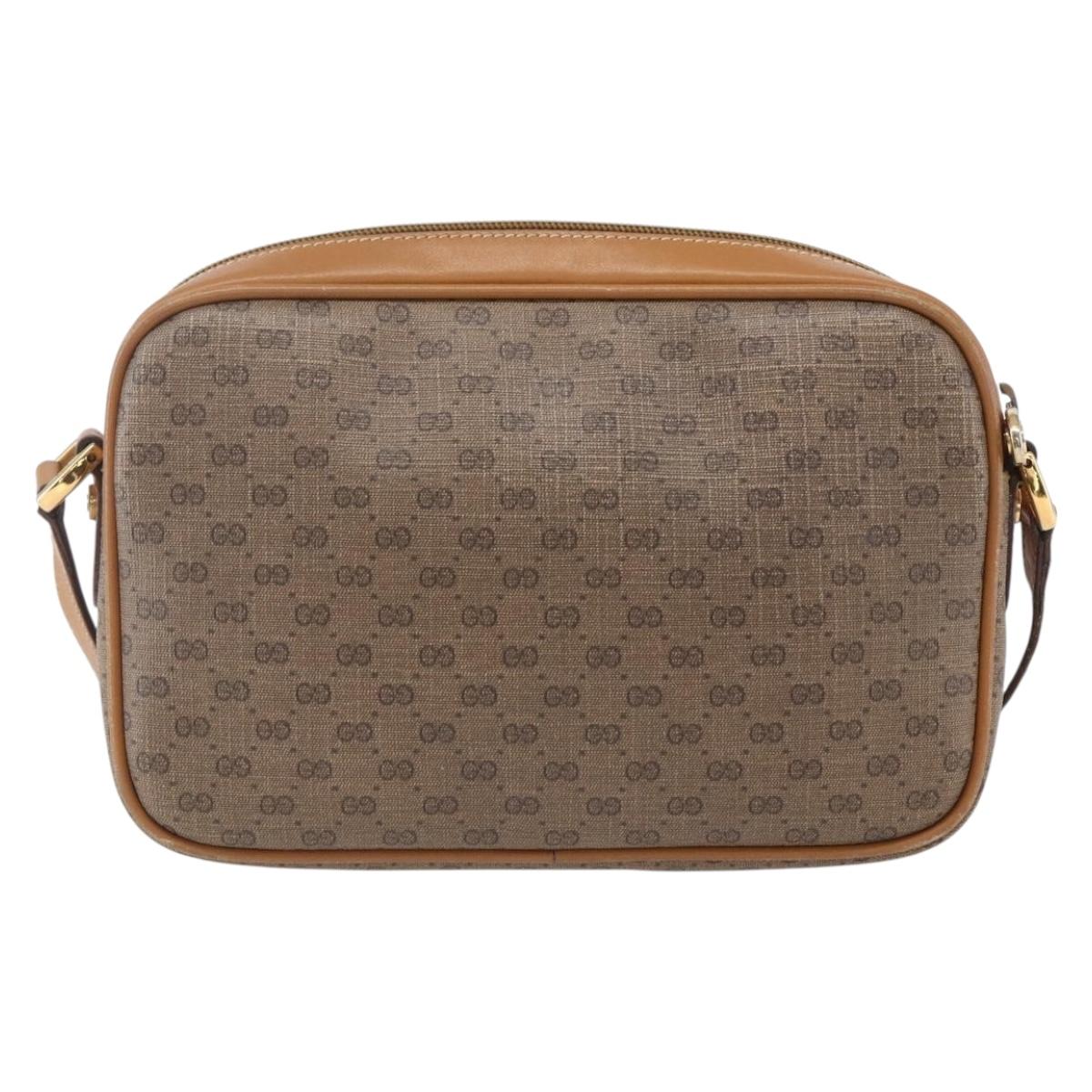 GUCCI Micro GG Supreme Shoulder Bag PVC Beige Gold 007 113 0095 Auth ka238