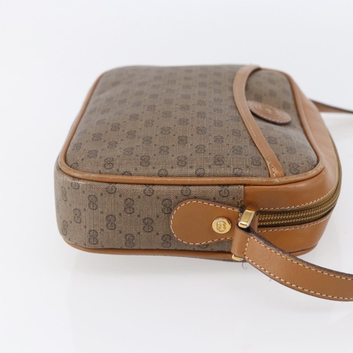 GUCCI Micro GG Supreme Shoulder Bag PVC Beige Gold 007 113 0095 Auth ka238