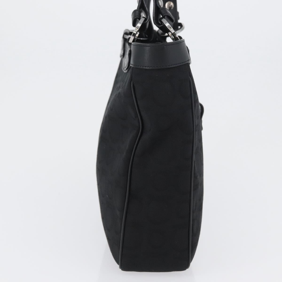 Salvatore Ferragamo Gancini Tote Bag Canvas Black Auth ka2394