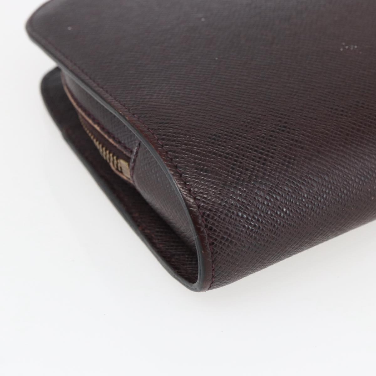 LOUIS VUITTON Taiga Baikal Clutch Bag Acajou M30186 LV Auth ka2397