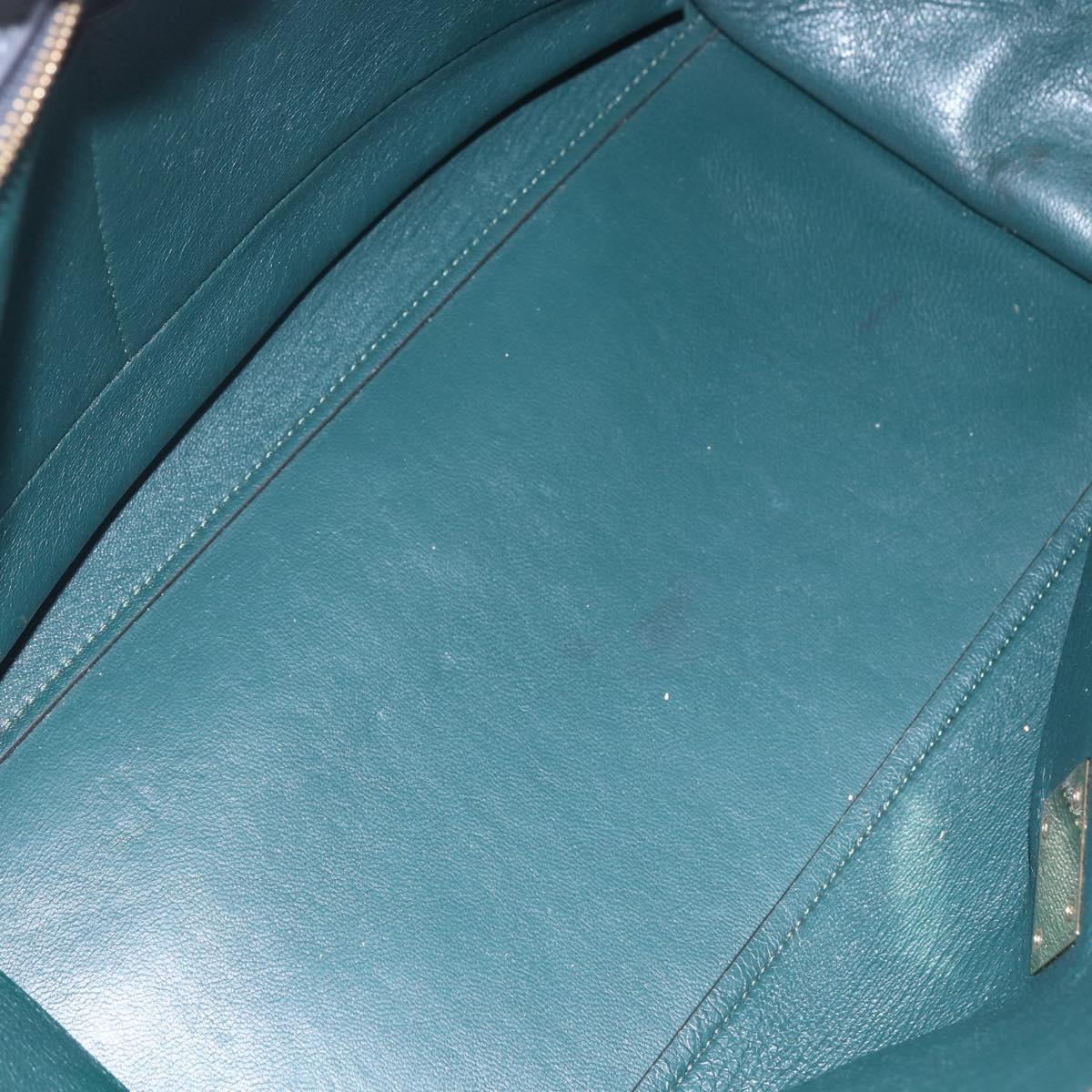 CELINE Trapeze Medium Hand Bag Leather 2way Red Green gold Auth ka241