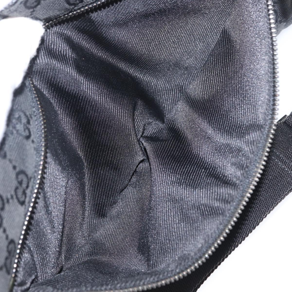 GUCCI GG Canvas Waist bag Black Silver 28566 Auth ka2413