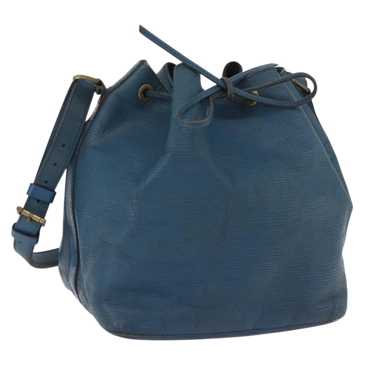 LOUIS VUITTON Epi Petit Noe Shoulder Bag Blue M44105 LV Auth ka2419