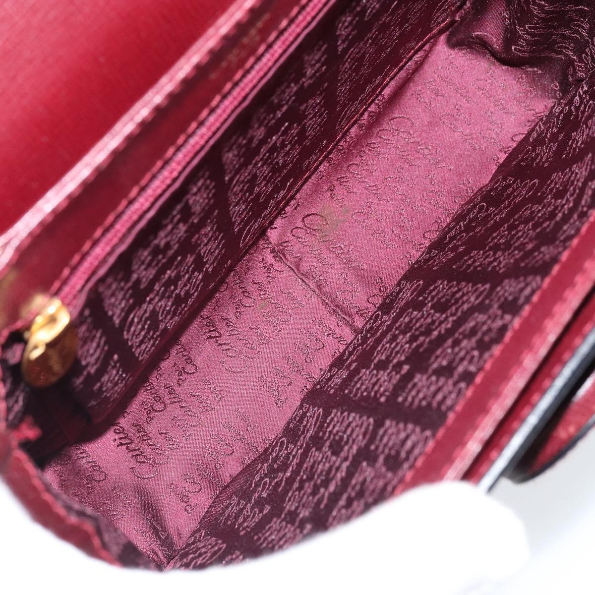 CARTIER Must Line Shoulder Bag Leather Bordeaux Gold Auth ka2426