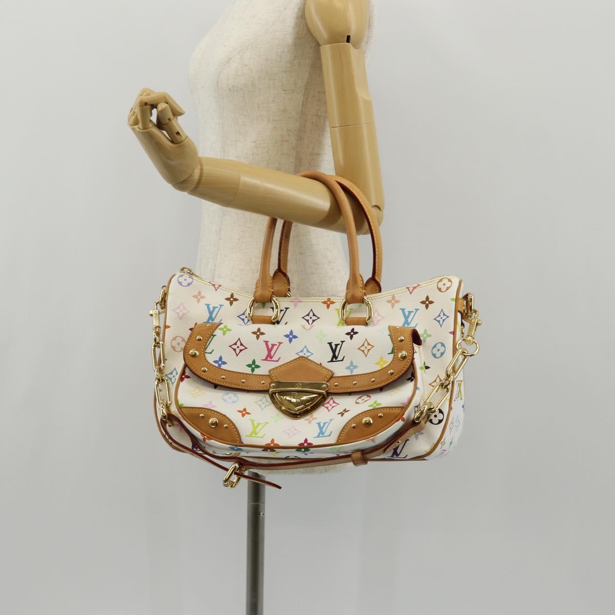 LOUIS VUITTON Monogram Multicolor Rita Hand Bag 2way White M40125 LV Auth ka242AV