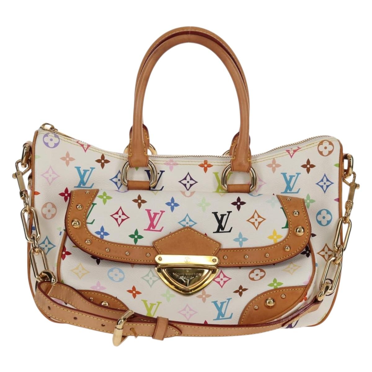 LOUIS VUITTON Monogram Multicolor Rita Hand Bag 2way White M40125 LV Auth ka242AV