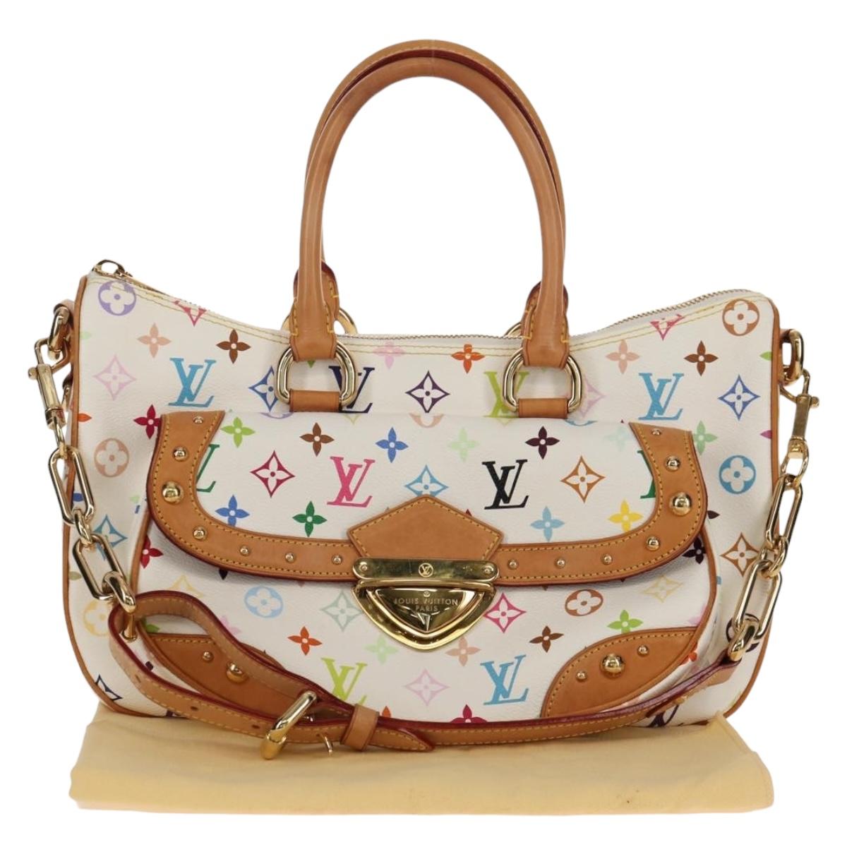 LOUIS VUITTON Monogram Multicolor Rita Hand Bag 2way White M40125 LV Auth ka242AV