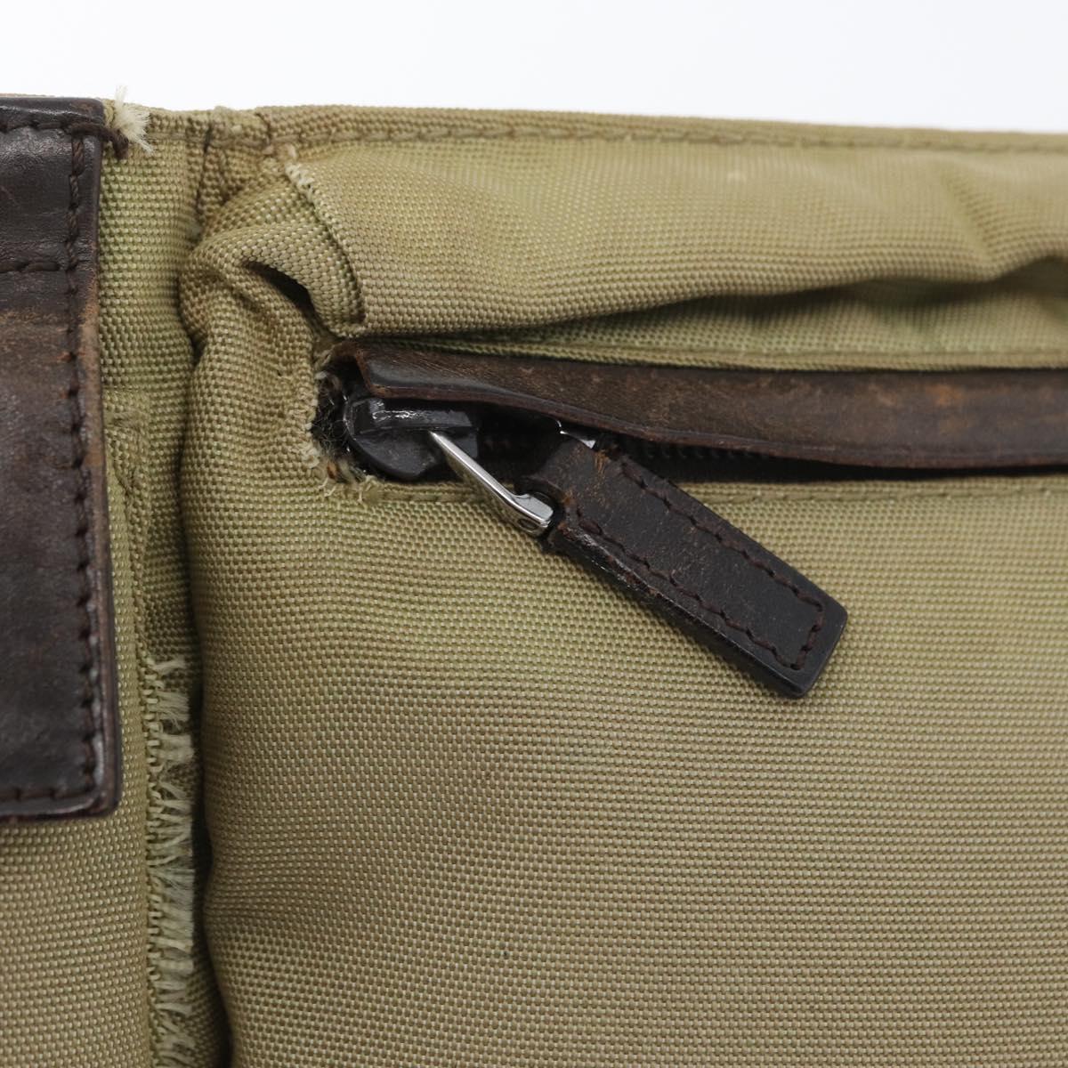 GUCCI Waist bag Nylon Beige Silver 28566 Auth ka2449