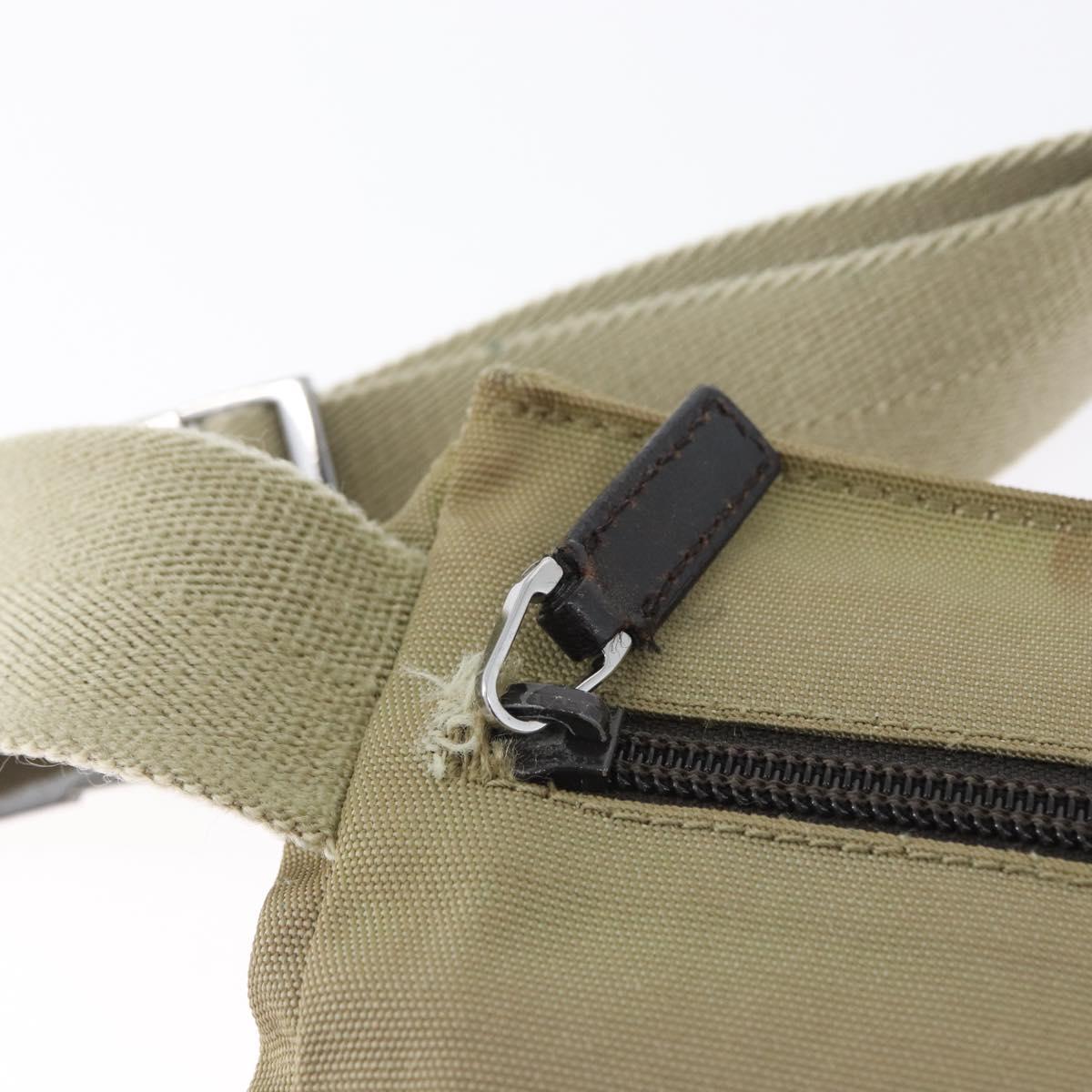 GUCCI Waist bag Nylon Beige Silver 28566 Auth ka2449