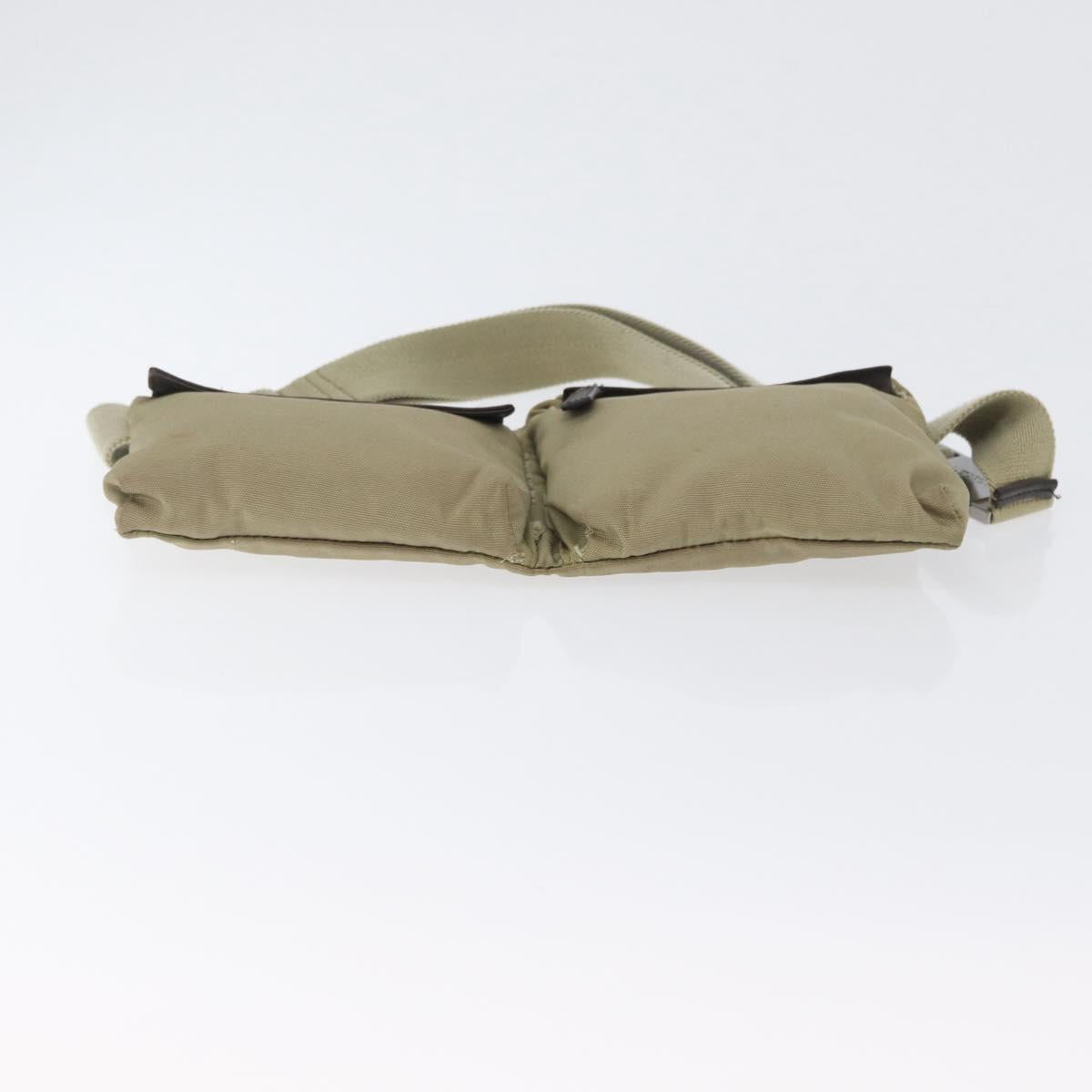 GUCCI Waist bag Nylon Beige Silver 28566 Auth ka2449