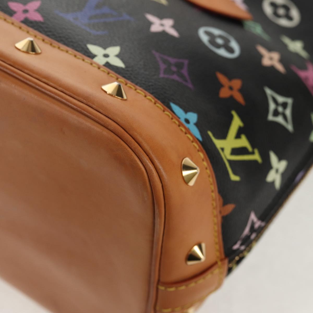 LOUIS VUITTON Monogram Multicolor Alma Hand Bag Black M92646 LV Auth ka244AV