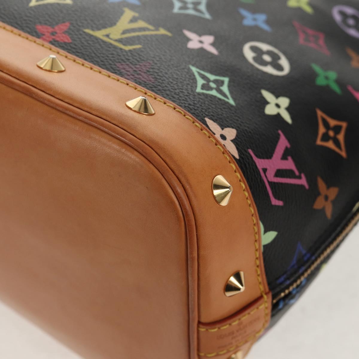 LOUIS VUITTON Monogram Multicolor Alma Hand Bag Black M92646 LV Auth ka244AV