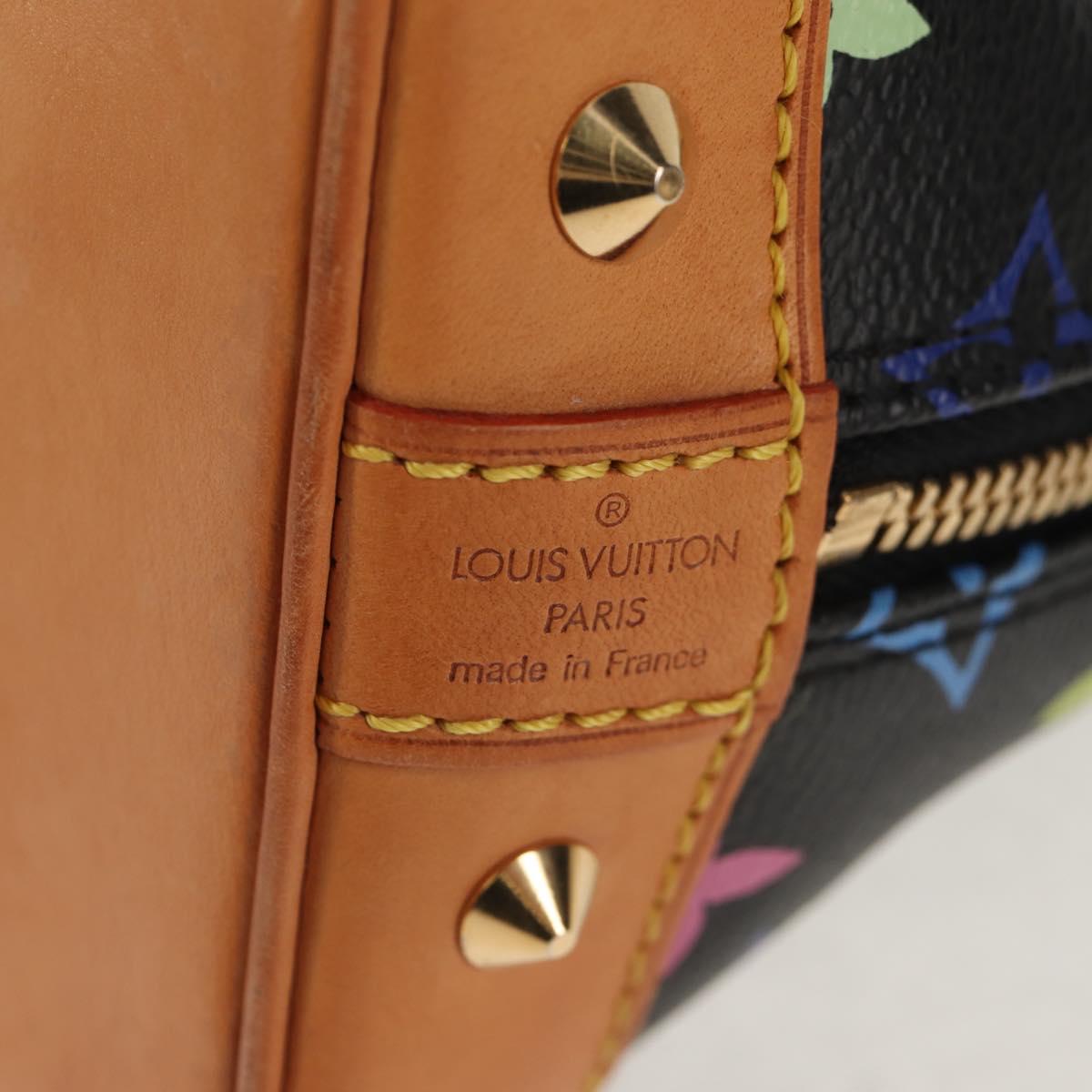 LOUIS VUITTON Monogram Multicolor Alma Hand Bag Black M92646 LV Auth ka244AV