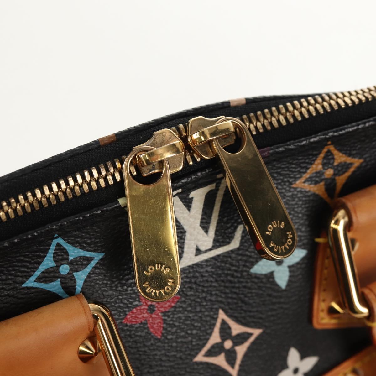LOUIS VUITTON Monogram Multicolor Alma Hand Bag Black M92646 LV Auth ka244AV
