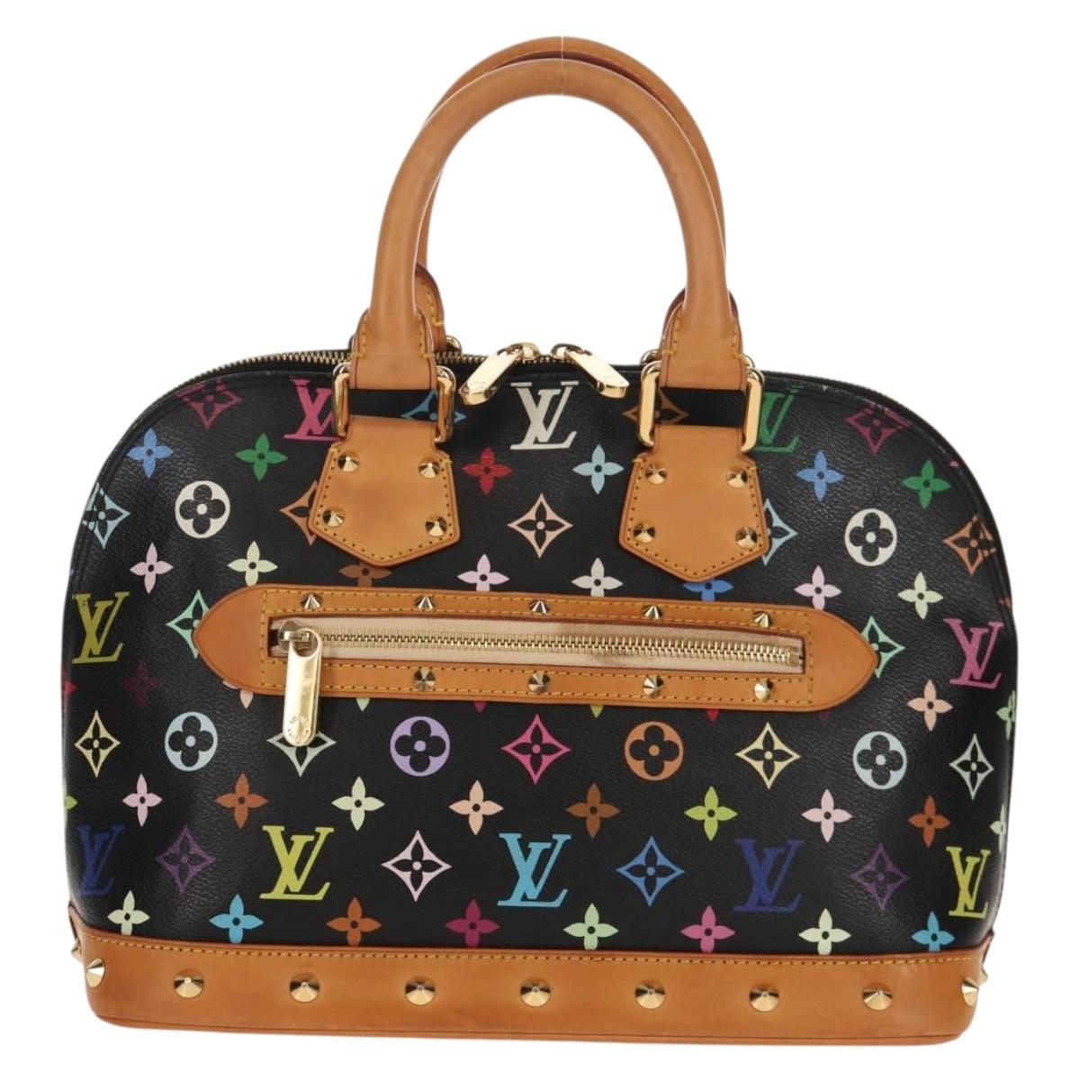 LOUIS VUITTON Monogram Multicolor Alma Hand Bag Black M92646 LV Auth ka244AV